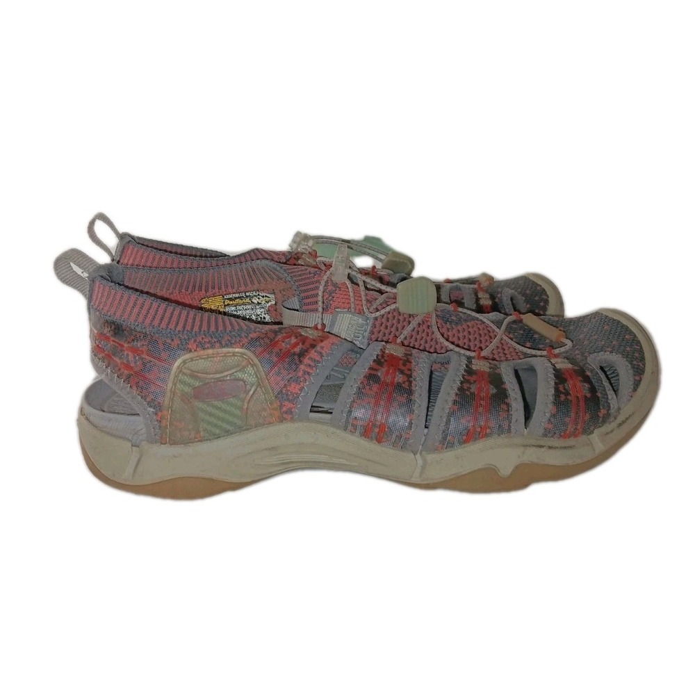 KEEN Evofit One Knit Sport Sandals Women's Size 8.5 Coral  Gray Hiking Comfort